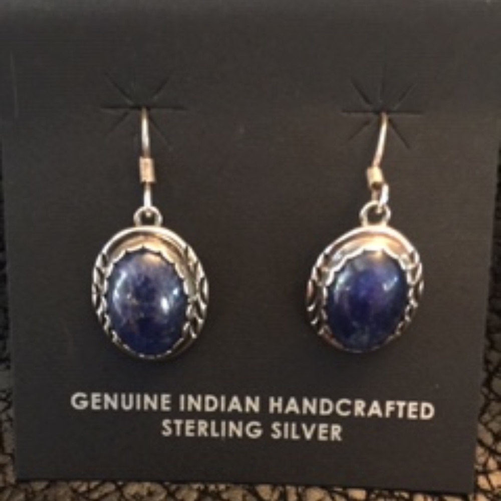 Navajo vintage dark lapis earrings